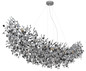 Preview: Globo Kronleuchter Queena 16-flammig E14 Silberfarben matt rauchfarben Metall Glaskristalle 150x120cm