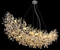 Preview: Globo Kronleuchter Queena 16-flammig E14 Silberfarben matt rauchfarben Metall Glaskristalle 150x120cm
