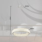 Preview: Globo LED Pendelleuchte Mucky 50W dimmbar Fernbedienung CCT warm-/tageslichtweiss Verchromt klar Metall K5 Kristalle Ø50cm