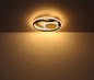 Preview: Globo LED Deckenleuchte Pikara 24W warmweiss Holzoptik schwarz matt Metall Aluminium Ø34,5cm