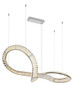 Preview: Globo LED Pendelleuchte Neil 72W dimmbar Fernbedienung CCT warm-/tageslichtweiss Verchromt klar Metall K5 Kristalle 120x110cm