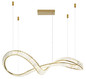 Preview: Globo LED Pendelleuchte Neil 72W dimmbar Fernbedienung CCT warm-/tageslichtweiss Goldfarben klar Metall K5 Kristalle 120x110cm