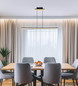 Preview: Globo LED Pendelleuchte Hilton 32W warmweiss Schwarz matt Metall Aluminium 120x120cm