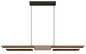 Preview: Globo LED Pendelleuchte Bruce 30W warmweiss Schwarz matt Holzoptik dunkel Metall MDF 120x90cm
