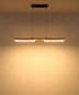 Preview: Globo LED Pendelleuchte Bruce 30W warmweiss Schwarz matt Holzoptik dunkel Metall MDF 120x90cm