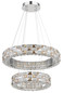 Preview: Globo LED Pendelleuchte Lidia 55W dimmbar Fernbedienung CCT warm-/tageslichtweiss Verchromt klar Metall Glaskristalle Ø61cm