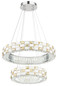 Preview: Globo LED Pendelleuchte Lidia 55W dimmbar Fernbedienung CCT warm-/tageslichtweiss Verchromt klar Metall Glaskristalle Ø61cm