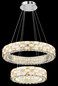 Preview: Globo LED Pendelleuchte Lidia 55W dimmbar Fernbedienung CCT warm-/tageslichtweiss Verchromt klar Metall Glaskristalle Ø61cm