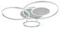 Preview: Globo LED Deckenleuchte Johnson 40W dimmbar Fernbedienung CCT warm-/tageslichtweiss Silberfarben gebürstet Metall Aluminium 81x70cm