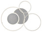 Preview: Globo LED Deckenleuchte Johnson 60W dimmbar Fernbedienung CCT warm-/tageslichtweiss Silberfarben gebürstet Metall Aluminium Sterneneffekt 117x86cm
