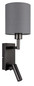 Preview: Globo Wandleuchte Zamora E27 + LED 3W warmweiss Schwarz-chrom matt grau Metall Textil 45,5x15cm