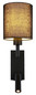 Preview: Globo Wandleuchte Zamora E27 + LED 3W warmweiss Schwarz matt Metall Textil 45,5x15cm