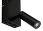 Preview: Globo Wandleuchte Zamora E27 + LED 3W warmweiss Schwarz matt Metall Textil 45,5x15cm