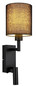 Preview: Globo Wandleuchte Zamora E27 + LED 3W warmweiss Schwarz matt Metall Textil 45,5x15cm
