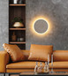 Preview: Globo LED Wandleuchte Jillian 14W warmweiss Weiß matt Metall Travertine Stein Ø30cm