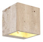 Preview: Globo LED Wandleuchte Rojas 6W warmweiss Weiß matt Metall Travertine Stein 12x12cm
