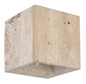 Preview: Globo LED Wandleuchte Rojas 6W warmweiss Weiß matt Metall Travertine Stein 12x12cm