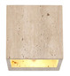 Preview: Globo LED Wandleuchte Rojas 6W warmweiss Weiß matt Metall Travertine Stein 12x12cm