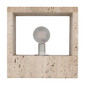 Preview: Globo LED Wandleuchte Rojas 6W warmweiss Weiß matt Metall Travertine Stein 12x12cm