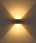Preview: Globo LED Wandleuchte Rojas 6W warmweiss Weiß matt Metall Travertine Stein 12x12cm