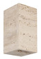Preview: Globo LED Wandleuchte Rojas 6W warmweiss Weiß matt Metall Travertine Stein 16x8cm