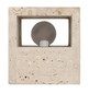 Preview: Globo LED Wandleuchte Rojas 6W warmweiss Weiß matt Metall Travertine Stein 16x8cm