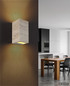 Preview: Globo LED Wandleuchte Rojas 6W warmweiss Weiß matt Metall Travertine Stein 16x8cm