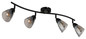 Preview: Globo Strahler Paula 4-flammig E14 Schwarz matt rauchfarben Metall Glas 70x21cm