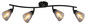 Preview: Globo Strahler Paula 4-flammig E14 Schwarz matt rauchfarben Metall Glas 70x21cm