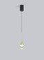 Preview: Helestra DEEP LED Pendelleuchte 9W dimmbar 90Ra warmweiss Schwarz-Gold Aluminium Glas teilsatiniert Ø8cm