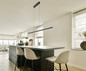 Preview: Helestra LOOPY-evo LED Pendelleuchte 42W dimmbar 90Ra warmweiss Coffee Aluminium 169cm