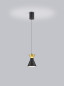 Preview: Helestra LUK LED Pendelleuchte 12W dimmbar 90Ra warmweiss Schwarz-Gold Aluminium satiniert Ø15cm