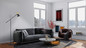 Preview: Helestra LUK LED Stehleuchte 10W dimmbar 90Ra warmweiss Schwarz-Gold Aluminium satiniert 169cm