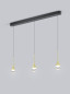 Preview: Helestra DEEP LED Pendelleuchte 24W dimmbar 90Ra warmweiss Schwarz-Gold Aluminium Glas teilsatiniert 120cm