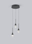 Preview: Helestra DEEP LED Pendelleuchte 24W dimmbar 90Ra warmweiss Mattschwarz Aluminium Glas teilsatiniert Ø30cm