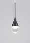 Preview: Helestra DEEP LED Pendelleuchte 24W dimmbar 90Ra warmweiss Mattschwarz Aluminium Glas teilsatiniert Ø30cm