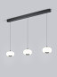 Preview: Helestra SAPO LED Pendelleuchte 36W dimmbar 90Ra warmweiss Mattschwarz Aluminium Opalglas weiß 130cm