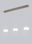 Preview: Helestra SAPO LED Pendelleuchte 36W dimmbar 90Ra warmweiss Coffee Aluminium Opalglas weiß 130cm