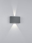 Preview: Helestra PARI LED Wandleuchte 6W IP65 90Ra Steuerbare Lichtfarbe, warmweiss schwenkbar Graphit Aluminium Glas klar