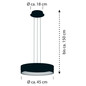 Preview: Hell LED Pendelleuchte Mesh dimmbar 44W warmweiss 90Ra B-Link Schwarz Gold Ø45cm 20517/1-06