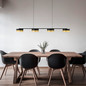 Preview: Hell LED Pendelleuchte Mesh dimmbar 44W warmweiss 90Ra Schwarz Gold 110x12cm 20619/4-06