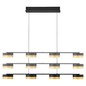 Preview: Hell LED Pendelleuchte Mesh dimmbar 44W warmweiss 90Ra Schwarz Gold 110x12cm 20619/4-06