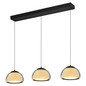 Preview: Hell LED Pendelleuchte Luxxo dimmbar 33W Dim to Warm extrawarm- bis warmweiss 90Ra B-Link Schwarz Rauchglas 125x24,5cm 20636/3-06