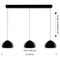 Preview: Hell LED Pendelleuchte Luxxo dimmbar 33W Dim to Warm extrawarm- bis warmweiss 90Ra B-Link Schwarz Rauchglas 125x24,5cm 20636/3-06