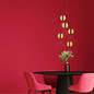 Preview: Hell LED Pendelleuchte Iris dimmbar 37,5W warmweiss 90Ra B-Link Schwarz Gold Ø33cm 20698/5-51