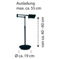 Preview: Hell LED Tischleuchte Graz dimmbar 12,8W warmweiss Messing matt 60cm 50290/1-01