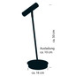 Preview: Hell LED Tischleuchte Tom dimmbar 6W warmweiss Schwarz 50cm 50352/1-06