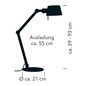 Preview: Hell Tischleuchte Medo E27 Schwarz 93cm 50434/1-06