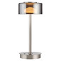 Preview: Hell LED Tischleuchte Dune dimmbar 7W Dim to Warm extrawarm- bis warmweiss 90Ra Nickel matt Rauchglas 35cm 50454/1-92