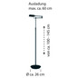 Preview: Hell LED Stehleuchte Graz dimmbar 12,8W warmweiss Nickel matt 145cm 60317/1-92
